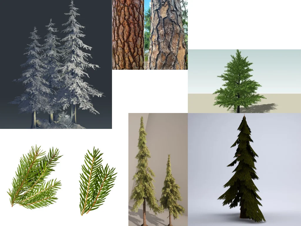 Painted Pine Tree Texture
